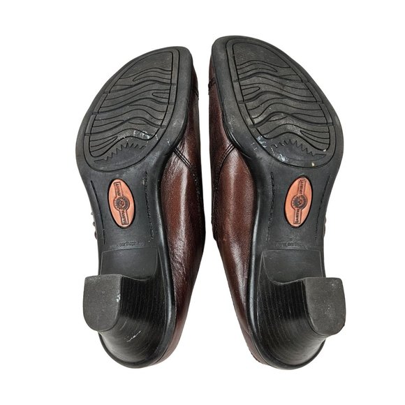 Earth Spirit Classics Shoes Womens 10 Slip On Clog Heels Emma Brown Leather - Picture 3 of 8